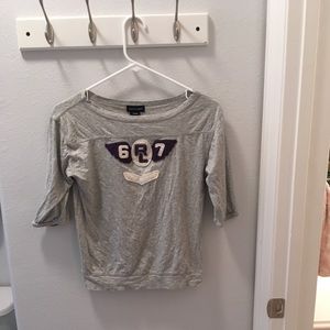 Ralph Lauren Grey Shirt with Purple Print M💟